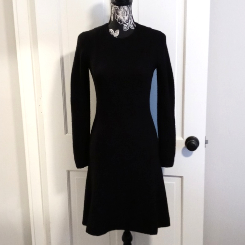 🖤HTF Carven🖤 - Black Wool Blend Seersucker Dress